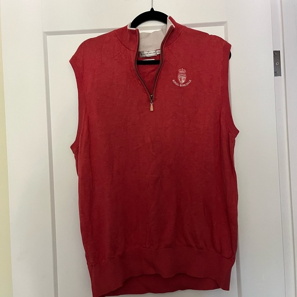 Peter Millar x Royal Birkdale Silk Cashmere Quarter Zip Vest - Picture 3 of 6